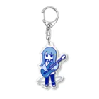 天雨さあまの天気屋さんのベースガール　青 Acrylic Key Chain