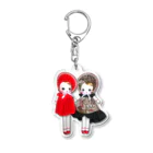 麻琴 (Makoto)の文化人形 紅(くれない)アクリルキーホルダー Acrylic Key Chain