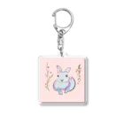 うさぎ雑貨屋maccoのお花好きのうさぎさん Acrylic Key Chain