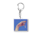 きつねうどんおいしいのHAND-blue Acrylic Key Chain