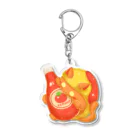 オムタマスタジオのオムネコ ケチャップ Acrylic Key Chain