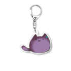 心削ぎのぬいぬい紫猫 Acrylic Key Chain