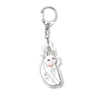 小鳥と映画館のビニール袋に入った猫 Acrylic Key Chain