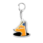 LalaHangeulの穴からひょっこり狐さん Acrylic Key Chain