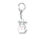 しらみや。のデジタルうさぎ「耳を守ってます」 Acrylic Key Chain