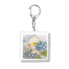 nikokoの紫陽花とねこ Acrylic Key Chain