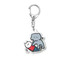 nyansakuのぞうとねこ Acrylic Key Chain