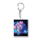 ヒビュウのネオンサインのラブ君 Acrylic Key Chain