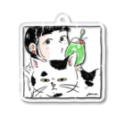 しましましっぽの猫とメロンソーダ Acrylic Key Chain