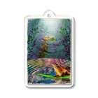 Laugh Rain LaboのFrog imagines the world. Acrylic Key Chain