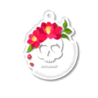 yuki-tsubakiのBetty skull 花盛り Acrylic Key Chain