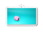 透明人間のピンクの豚さん　夏 Acrylic Key Chain