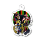 まろかれ堂の【歌舞伎黒子】定式幕ver Acrylic Key Chain