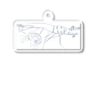 5歳児のお店屋さん　深海と猫といきもの全部のぼくが描いたアンモナイトとダコサウルス Acrylic Key Chain