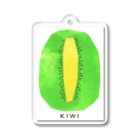 花と女性のイラストレーションのキウイ（kiwifruit）2022 Acrylic Key Chain