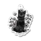 COCOMEMORIALの花咲き黒猫 アクリルキーホルダー