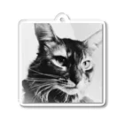 うみぶどうのソマリ猫パスカル　モノトーン Acrylic Key Chain