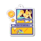 GOODS SHOP【そぞろな小窓】 SUZURI店の【I'm lovin' it! :D -orange-】 アクリルキーホルダー