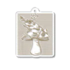 MitsubaPrintsのCottagecore Aesthetic Mushroom Antlers Toad Mycology MorelTシャツ Acrylic Key Chain