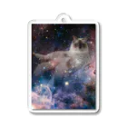 BFCisのBLACK FACE CAT in space  Acrylic Key Chain