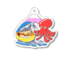 ぽっくんのお店屋さんのタコ焼きVSタコ Acrylic Key Chain