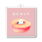 ゆきねこのに店のピーチ鳥さんその2 Acrylic Key Chain