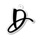 Danae Lettering Merch StoreのD　イニシャルシリーズ〈BK〉 Acrylic Key Chain