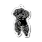 BLACK-POODLEのコミック風 ブラックトイプードル Acrylic Key Chain