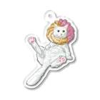 NORIMA.のねこシリーズ　ねこドーナツ 白猫オッドアイ  Acrylic Key Chain