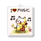 KIYOKA88WONDERLANDのウクレレねこちゃん （ギターねこちゃん）ukulele kitty guitar kitty Acrylic Key Chain