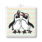 penguininkoの仲良く鳴き合うケープペンギン背景ありA Acrylic Key Chain
