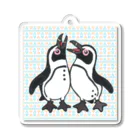 penguininkoの仲良く鳴き合うケープペンギン🐧背景ありC アクリルキーホルダー