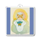 くまきち＠kyonyamamotoの猫天使シリーズ 「紫陽花」 Acrylic Key Chain