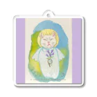 くまきち＠kyonyamamotoの猫天使シリーズ 「ホタルブクロ」 Acrylic Key Chain