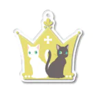 tsukiotoの黒猫と白猫　クラウン アクリルキーホルダー