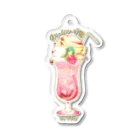 Cafe &Gallery喫茶のり福のクリームソーダ猫　＃２イチゴ Acrylic Key Chain