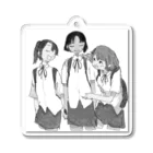 足湯のなかよしさんにんぐみ Acrylic Key Chain