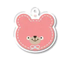 みけねこのしっぽのステッチくまさんピンク Acrylic Key Chain