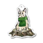 犬グッズの店しえるぶるーのマフラー犬　フレンチブルドッグ　クリーム Acrylic Key Chain