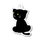 月見うどんの黒い猫さん Acrylic Key Chain