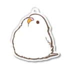 one-naacoの丸いもふ鳥。(セキセイインコ (アルビノ)) Acrylic Key Chain