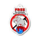 チームTyke グッズショップのFree The Animals From The Circus Acrylic Key Chain