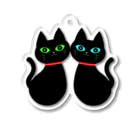 ねむ吉屋の双子の黒猫 Acrylic Key Chain