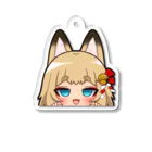 MEGAMIオフィシャルグッズショップ SUZURI支店のFoxy Miko "Koyan❤️" アクリルキーホルダー