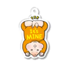 reco baby shop 可愛い赤ちゃんをつくるショップのあんよロックしてる赤ちゃん【オレンジ】 Acrylic Key Chain