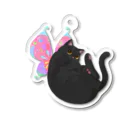 YouStoreの黒猫の妖精 アクリルキーホルダー