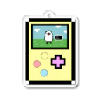 鳥とお花の雑貨店(sakurabun)のドット絵ゲーム風　ももひきレベル2　ライトイエロー アクリルキーホルダー