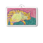 Sayanoのキジトラ猫ちゃん ごろーん Acrylic Key Chain