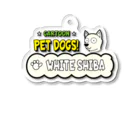 CARTOON PETDOGSの【1104M】C･PETDOGS『White Shiba』アクリルキーホルダー Acrylic Key Chain