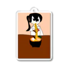 やみかわしょっぷ。のラーメンを食べる女の子 Acrylic Key Chain